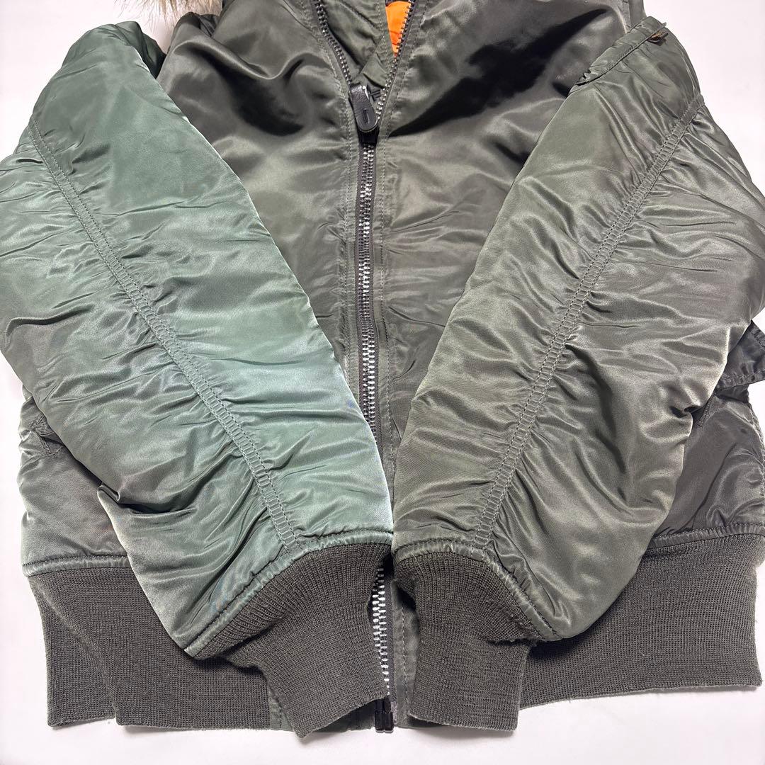 アルファ ALPHA MA-1 N-2B フライトジャケット【M】カーキ ファー