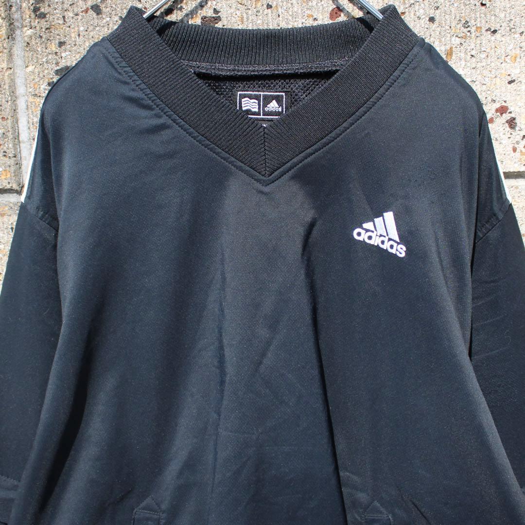 00's adidas GOLF ロゴ刺繍3ライン 袖着脱可 古着プルジャケット