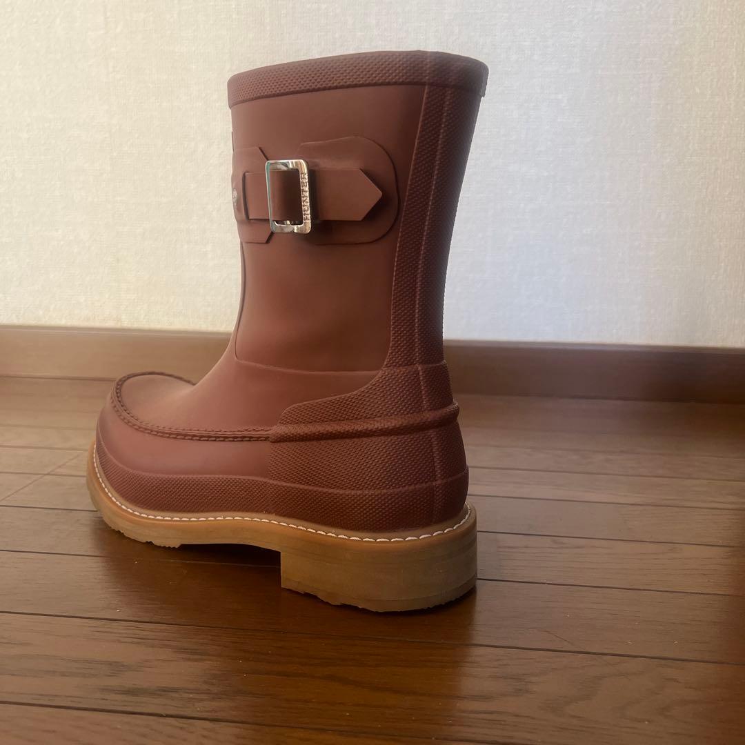 ハンター　オリジナル モックトゥ　ショート レインブーツ　25cm ブラウン