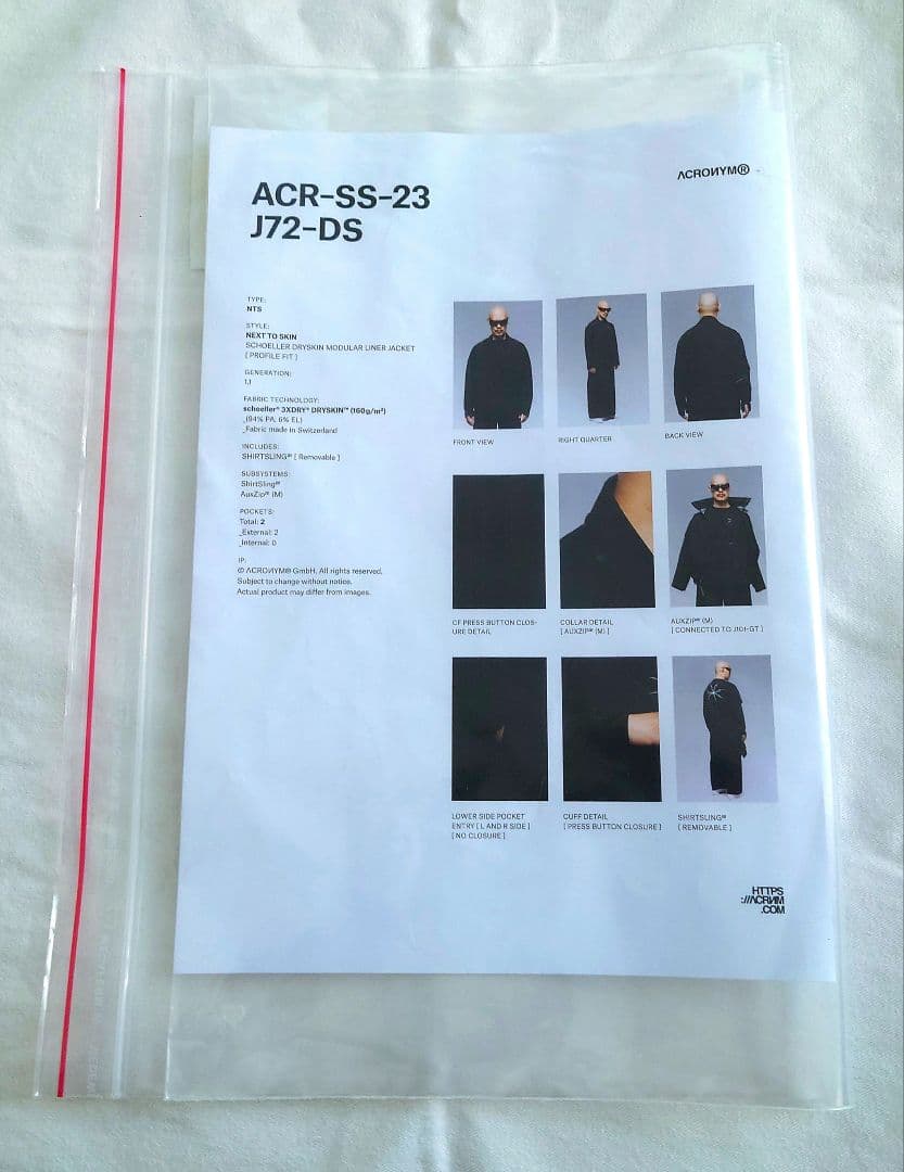 ACRONYM ー ACR-SS-23 J72-DS ー SIZE 〈L〉