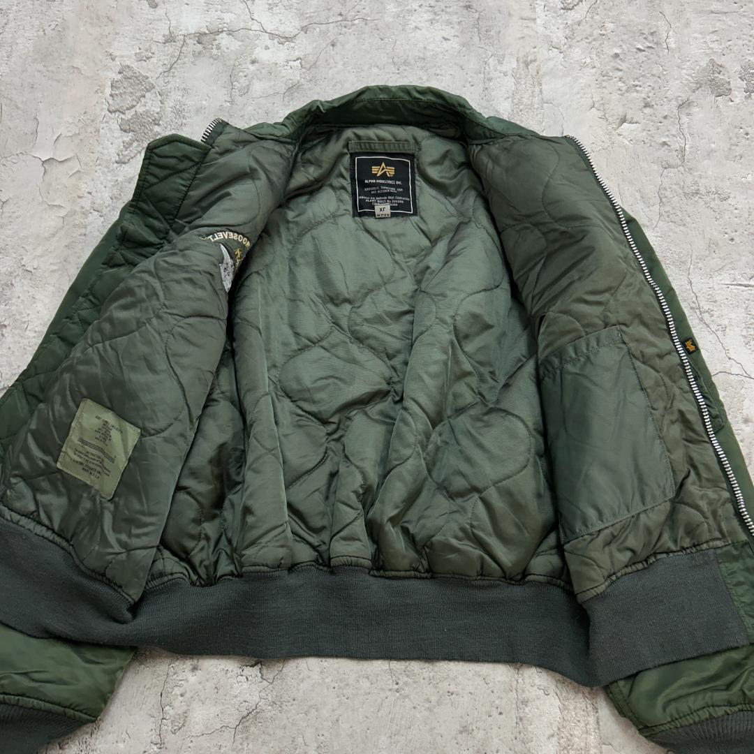 ち*ん様 アルファ　CWU-45/P　フライトジャケット　古着　グリーン　XL