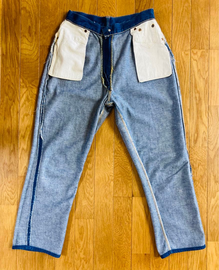 50s Levi's 701XX デニムパンツ 濃紺 ペイント モンローパンツ