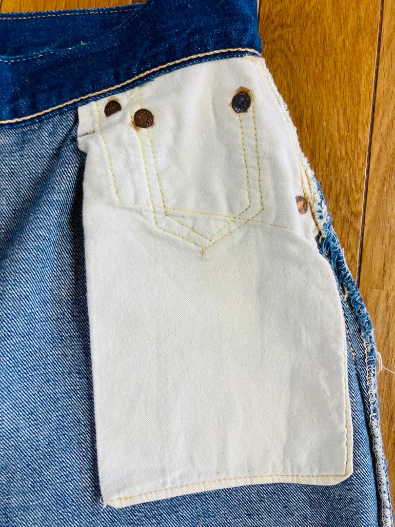 50s Levi's 701XX デニムパンツ 濃紺 ペイント モンローパンツ