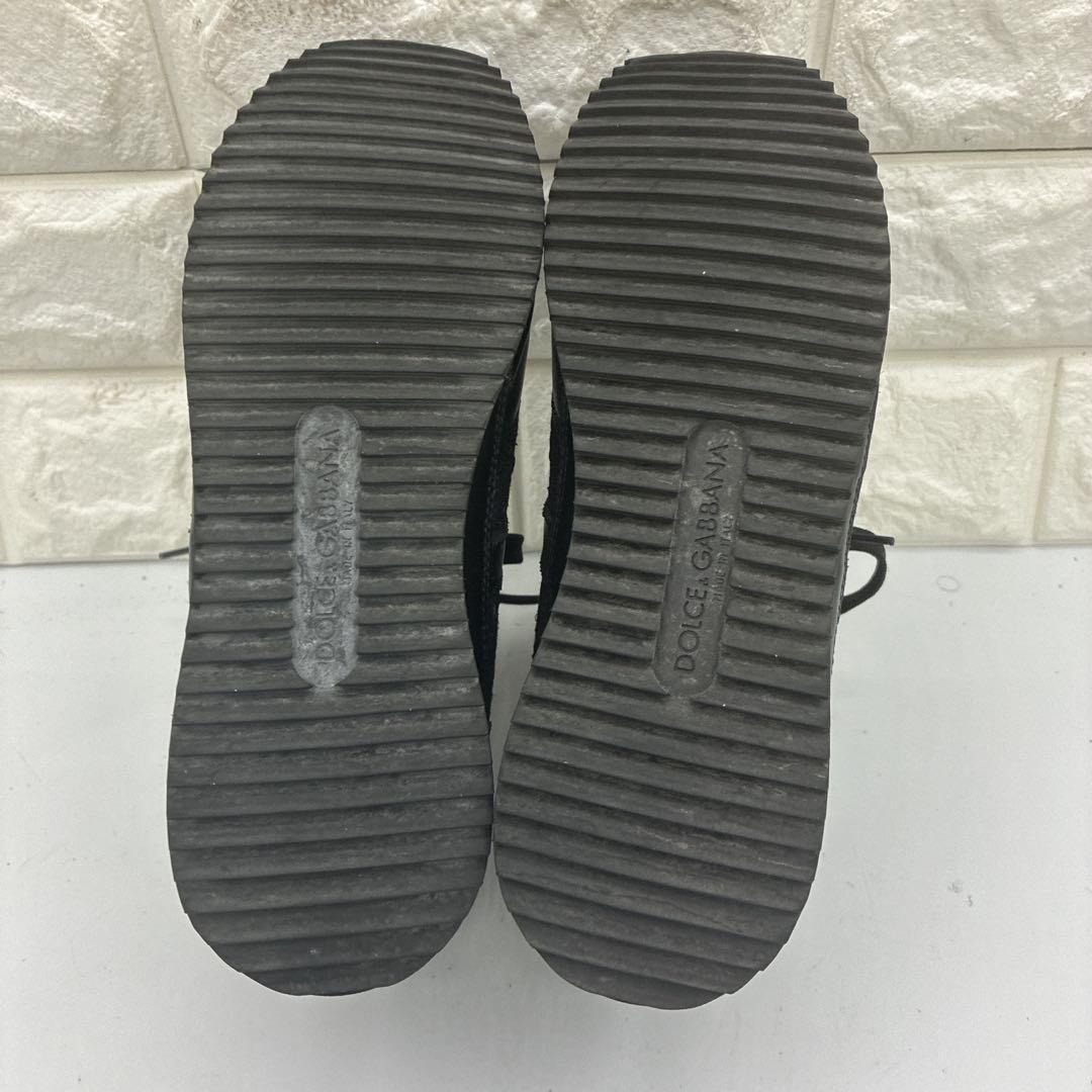 【美品】ドルチェアンドガッバーナ レザースニーカー 37 花柄 レース ブラック