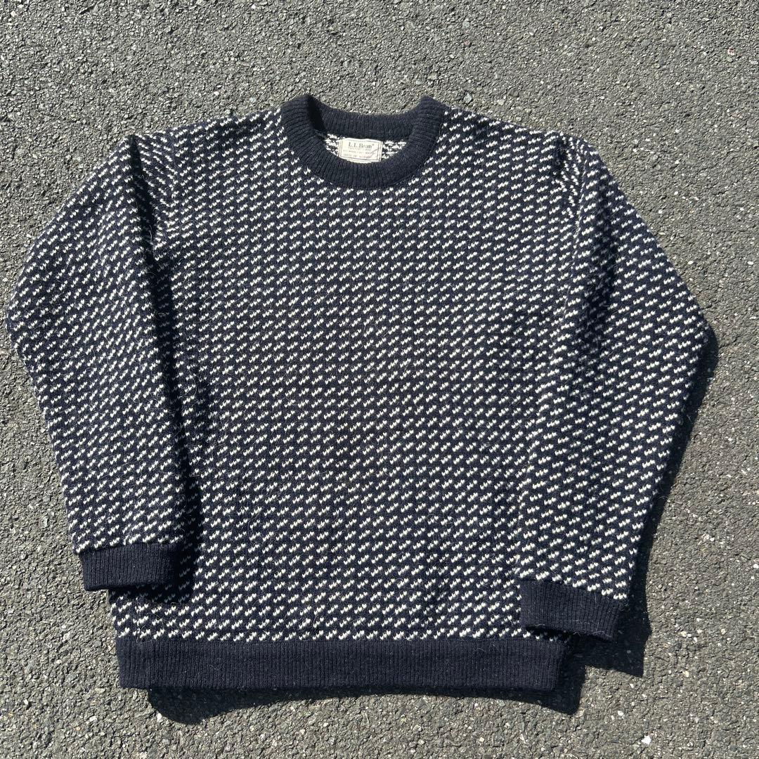 在原みゆき XXL 80s LLBEAN バーズアイニット NORWAY製