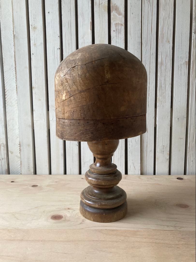 値下げ！　フランス　アンティーク　帽子　型　ハット　モールド　木型　木製