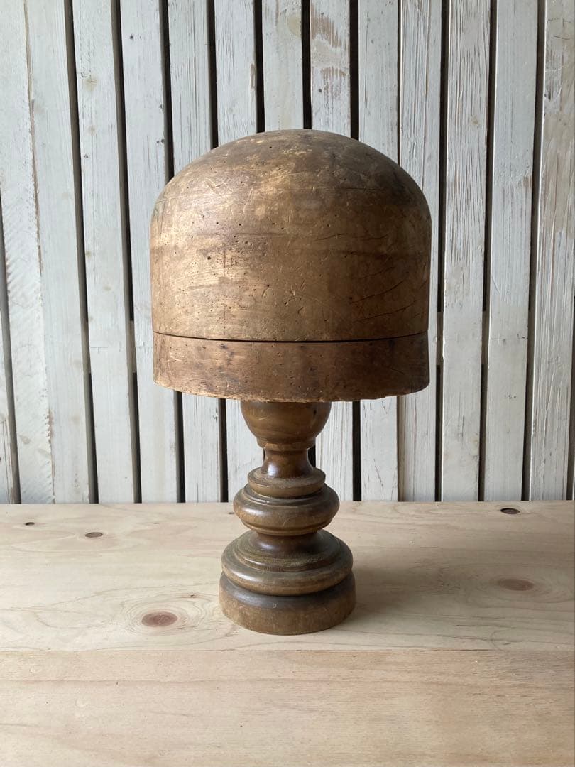 値下げ！　フランス　アンティーク　帽子　型　ハット　モールド　木型　木製