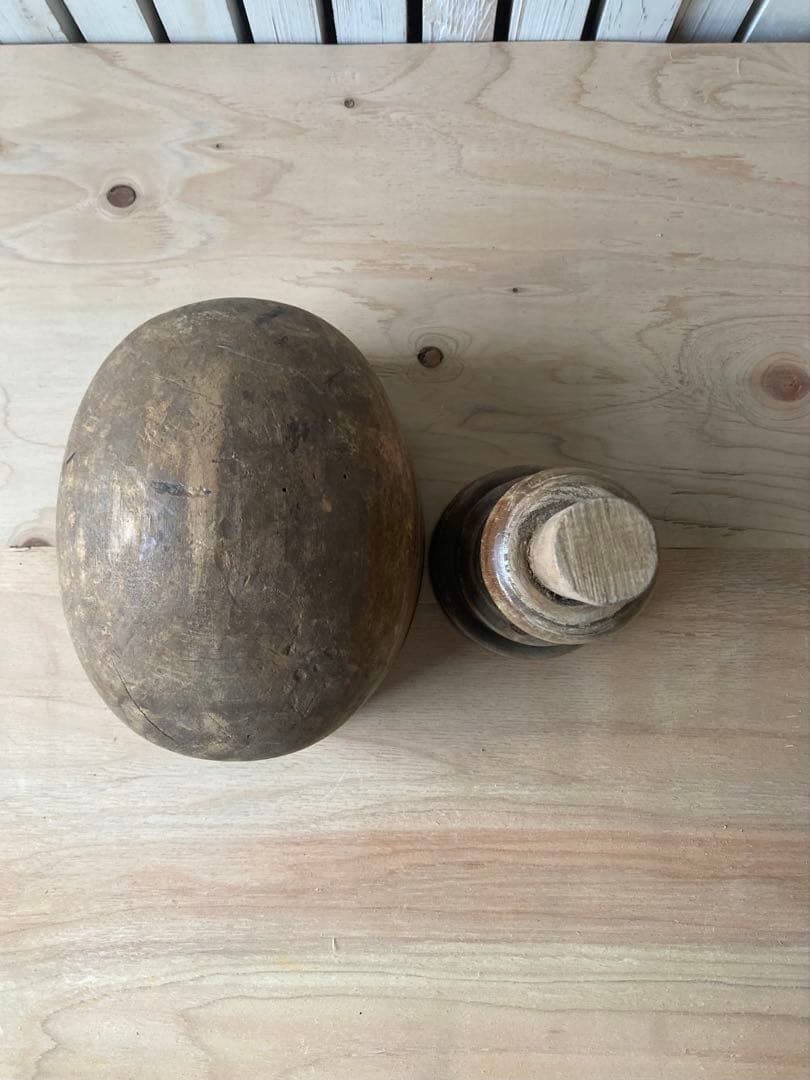 値下げ！　フランス　アンティーク　帽子　型　ハット　モールド　木型　木製