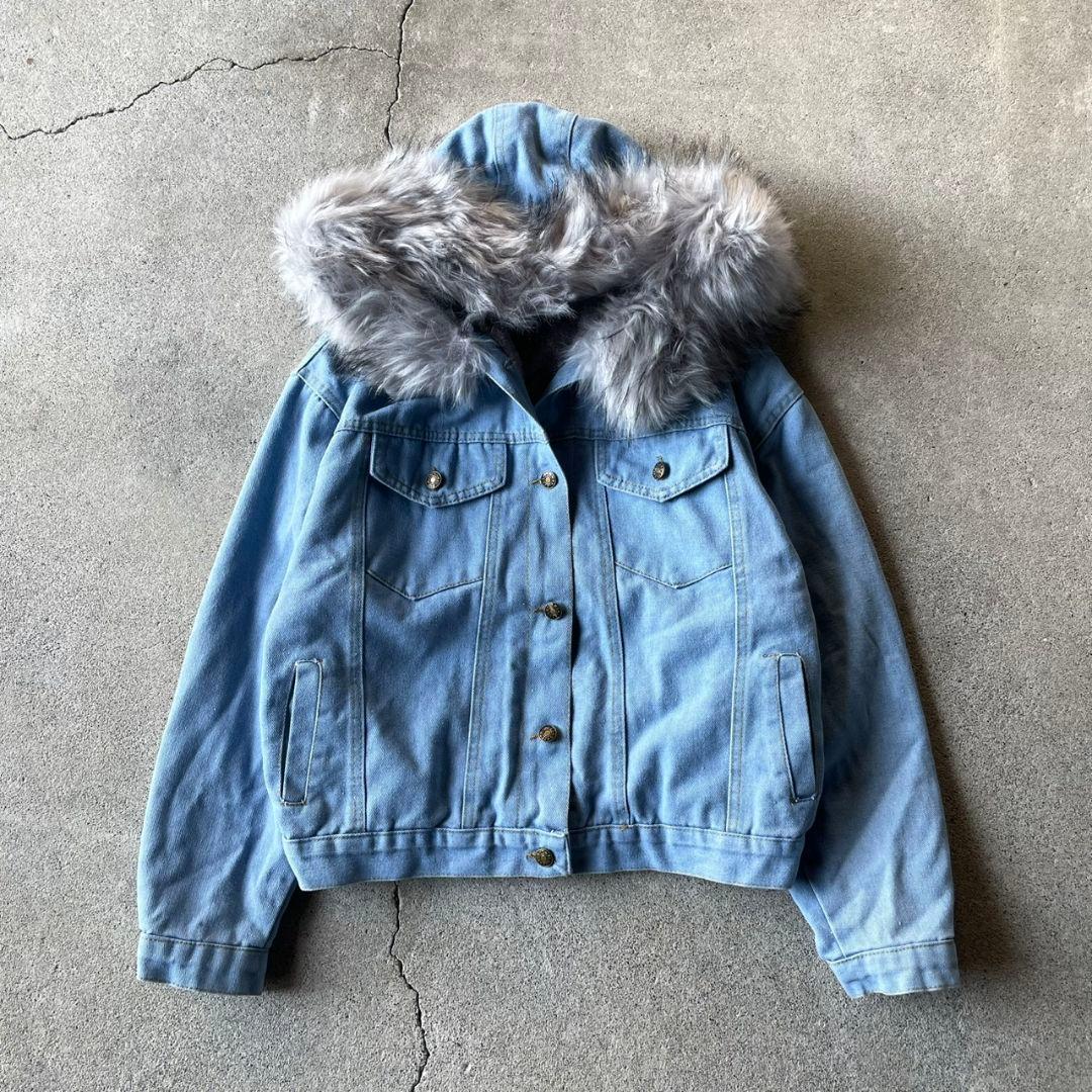 ジャケット・アウター archive fur denim jacket n2b y2k 00s