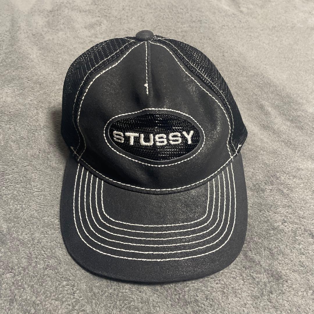 stussy 24ss レザーメッシュキャップ - メルカリ