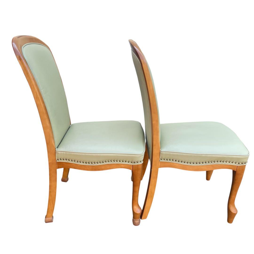 2脚　maruni マルニ ベルサイユ ダイニングチェア 椅子 鋲打ち 猫脚