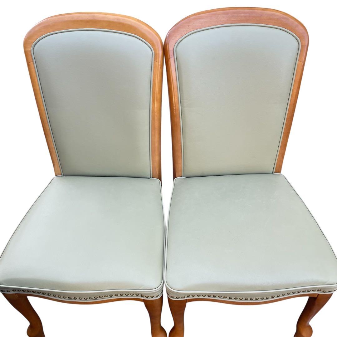 2脚　maruni マルニ ベルサイユ ダイニングチェア 椅子 鋲打ち 猫脚