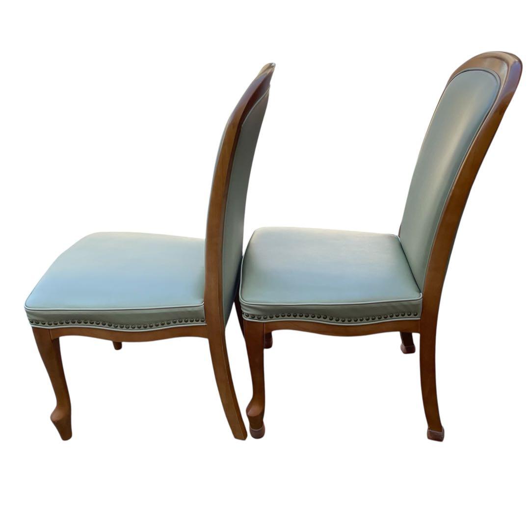 2脚　maruni マルニ ベルサイユ ダイニングチェア 椅子 鋲打ち 猫脚