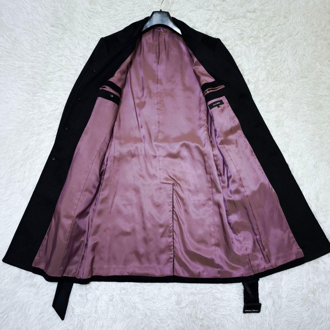 【未使用級】platinum COMME CA アンゴラ100%ベルテッドコート