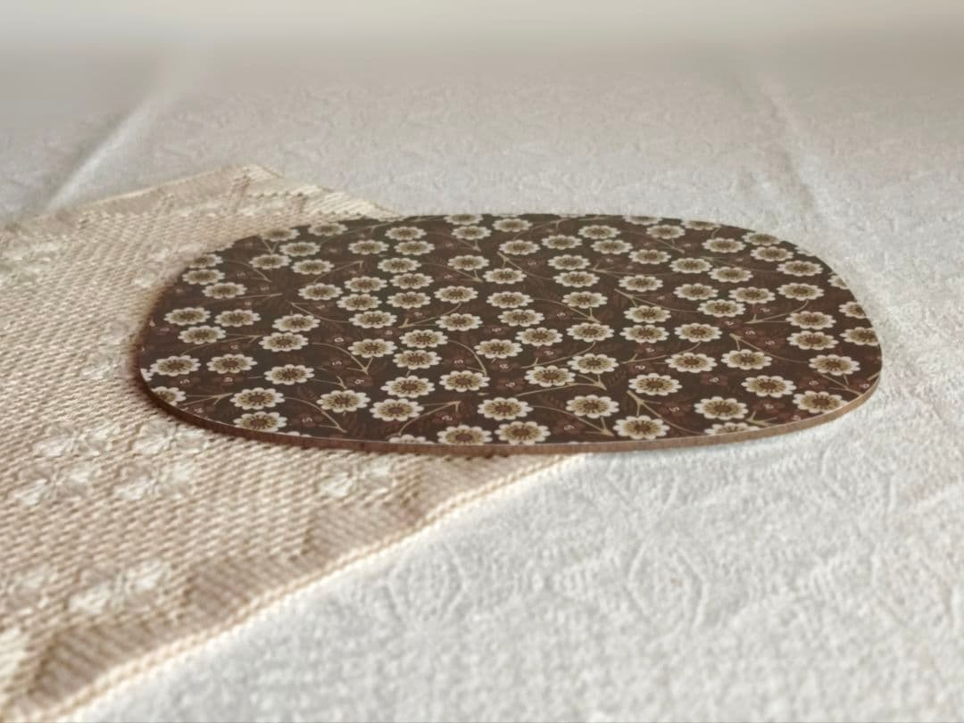 【まーちゃんさま】vintage tray ❀ ブラウン小花の クラシカルトレー