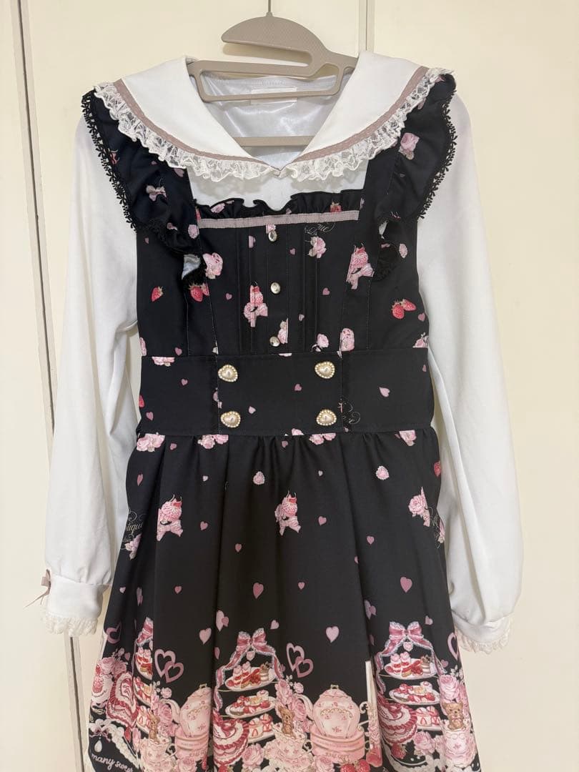 LIZLISA Many Hearts Afternoontea柄ワンピース　黒