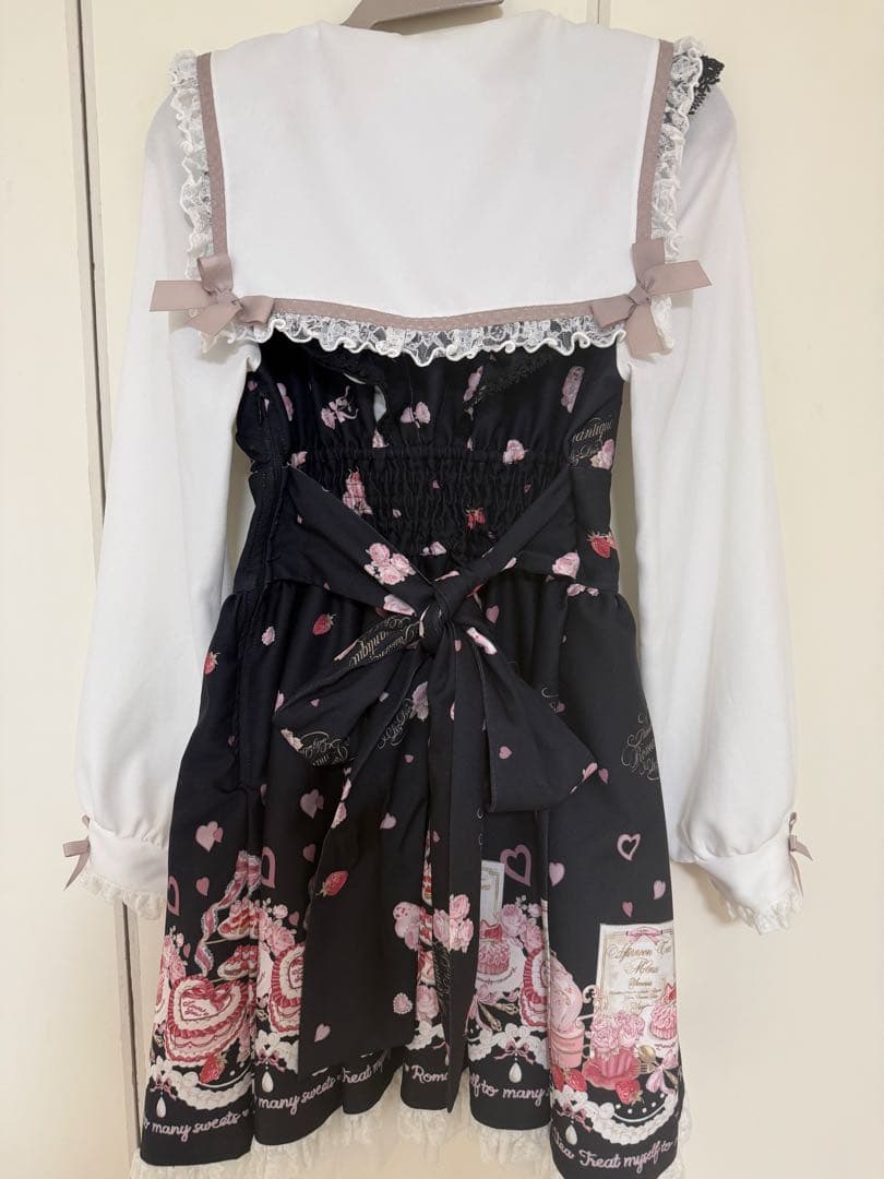 LIZLISA Many Hearts Afternoontea柄ワンピース　黒