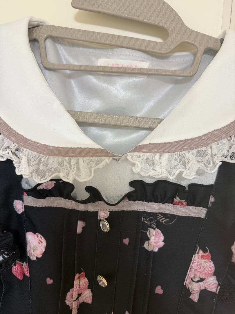 LIZLISA Many Hearts Afternoontea柄ワンピース　黒