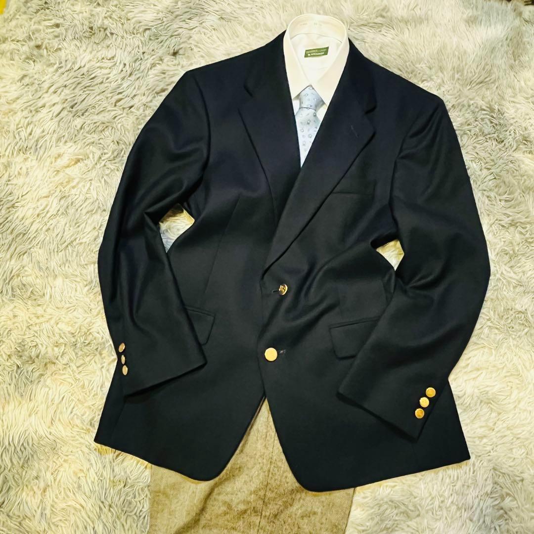 極美品】 バーバリーズ ネイビー L セットアップ ジャケパン ゴールド