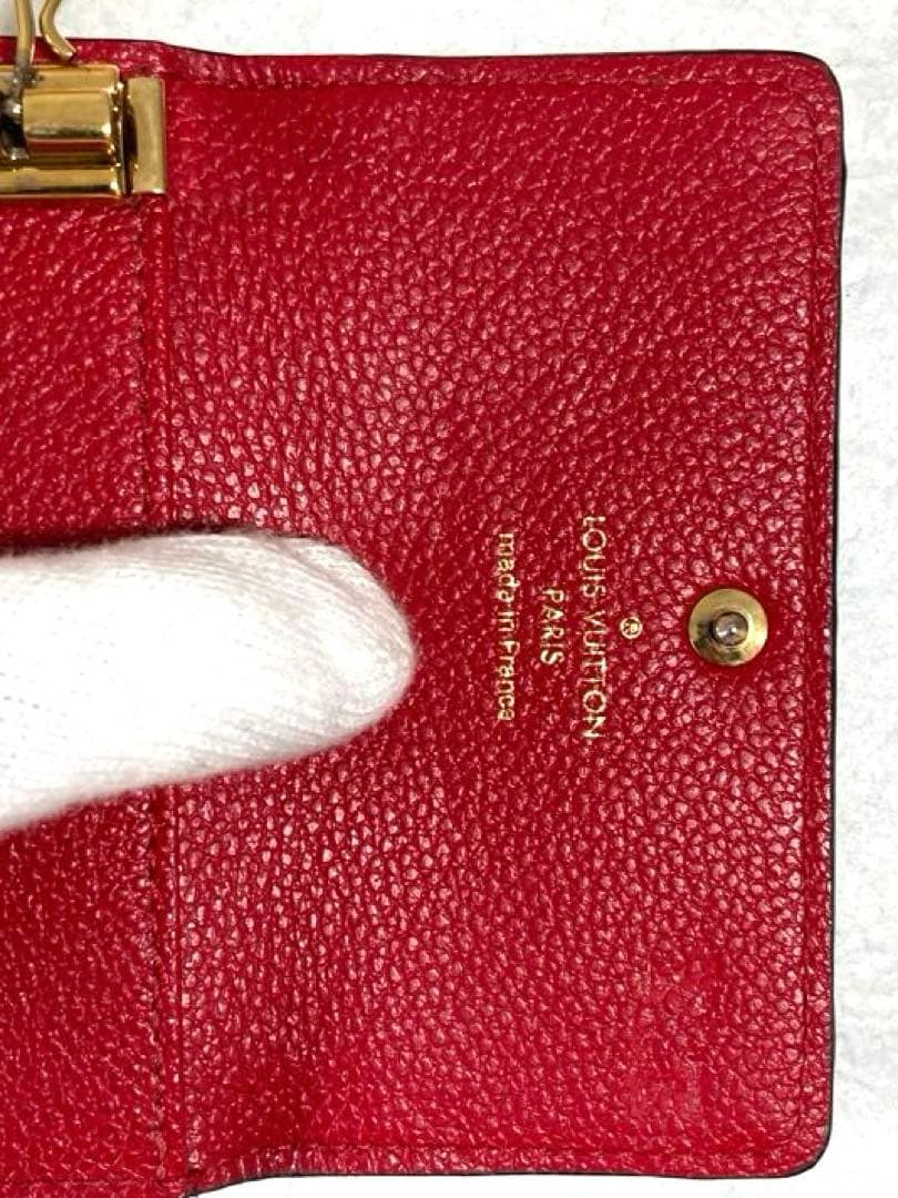 ルイヴィトン　モノグラム　アンプラント　レザー　6連キーケース　レッド