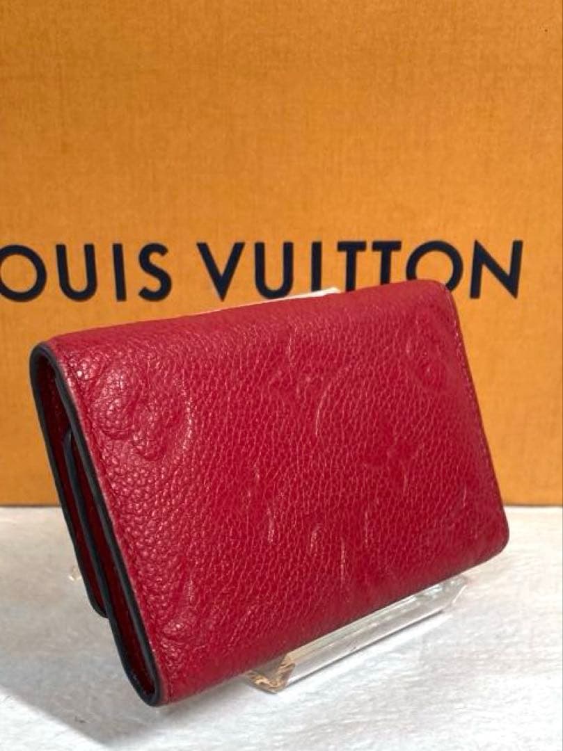 ルイヴィトン　モノグラム　アンプラント　レザー　6連キーケース　レッド