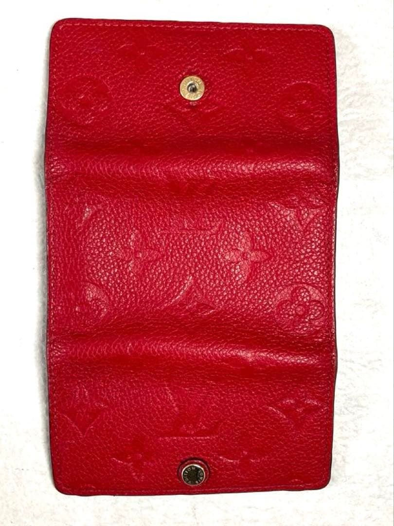 ルイヴィトン　モノグラム　アンプラント　レザー　6連キーケース　レッド