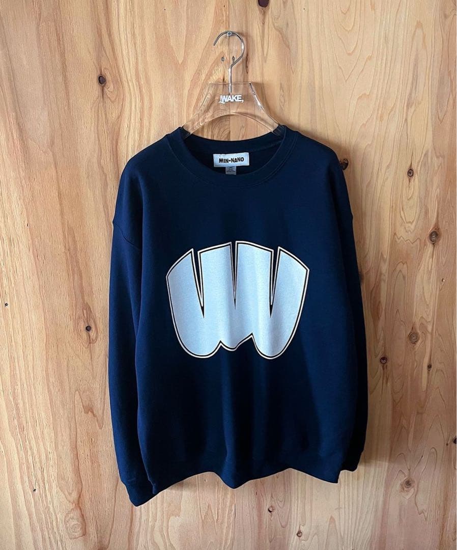wake sapporo MINNANO スウェットNAVY-WHITE