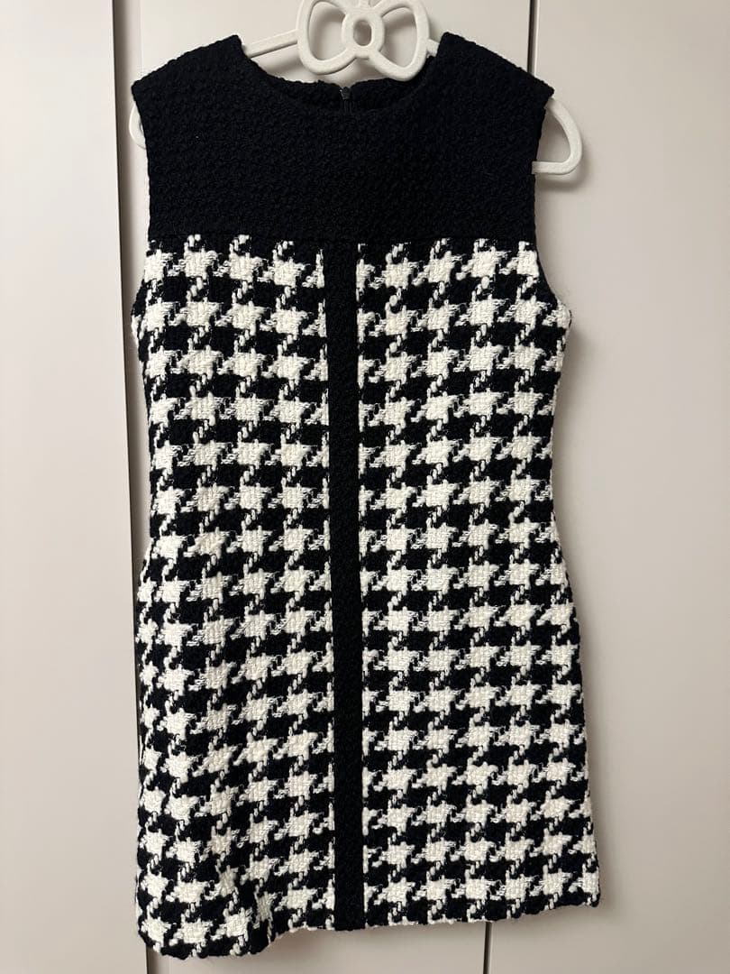 sheller シェリエ ハウンドトゥースツイードドレス