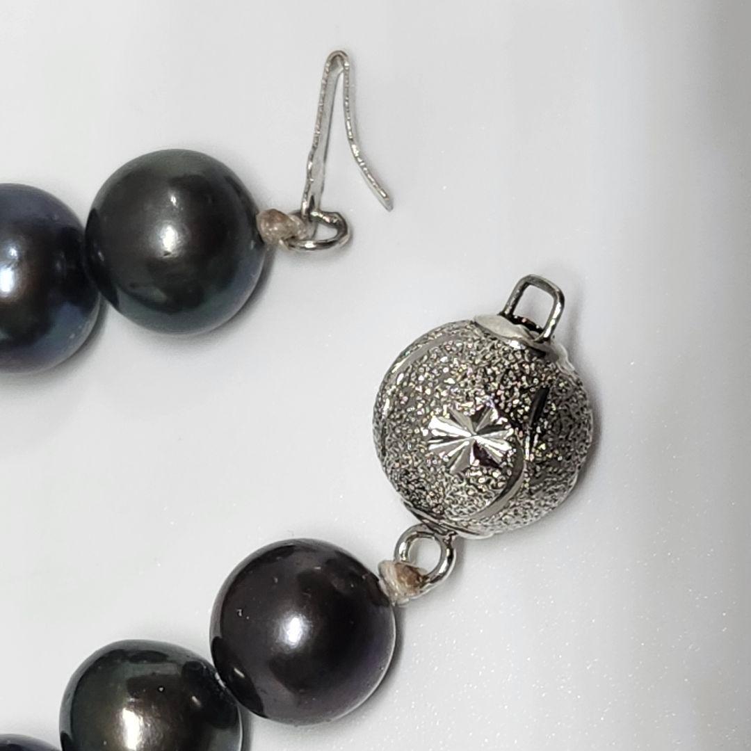 高級 美品 真珠 黒蝶真珠 タヒチ産 ブレスレット ブラック レディース