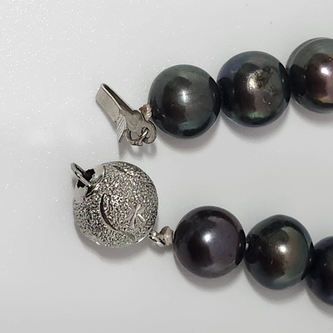 高級 美品 真珠 黒蝶真珠 タヒチ産 ブレスレット ブラック レディース