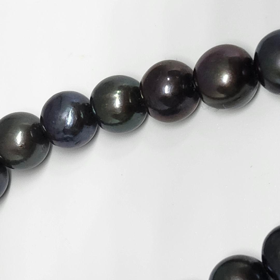 高級 美品 真珠 黒蝶真珠 タヒチ産 ブレスレット ブラック レディース