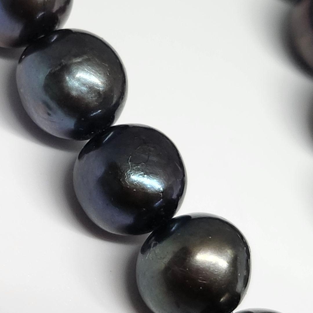高級 美品 真珠 黒蝶真珠 タヒチ産 ブレスレット ブラック レディース