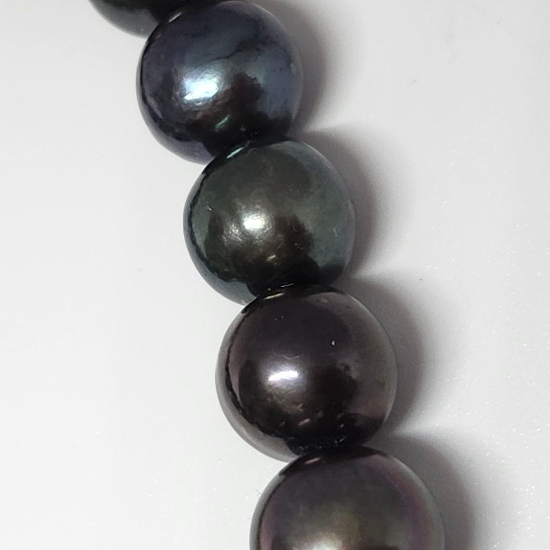 高級 美品 真珠 黒蝶真珠 タヒチ産 ブレスレット ブラック レディース