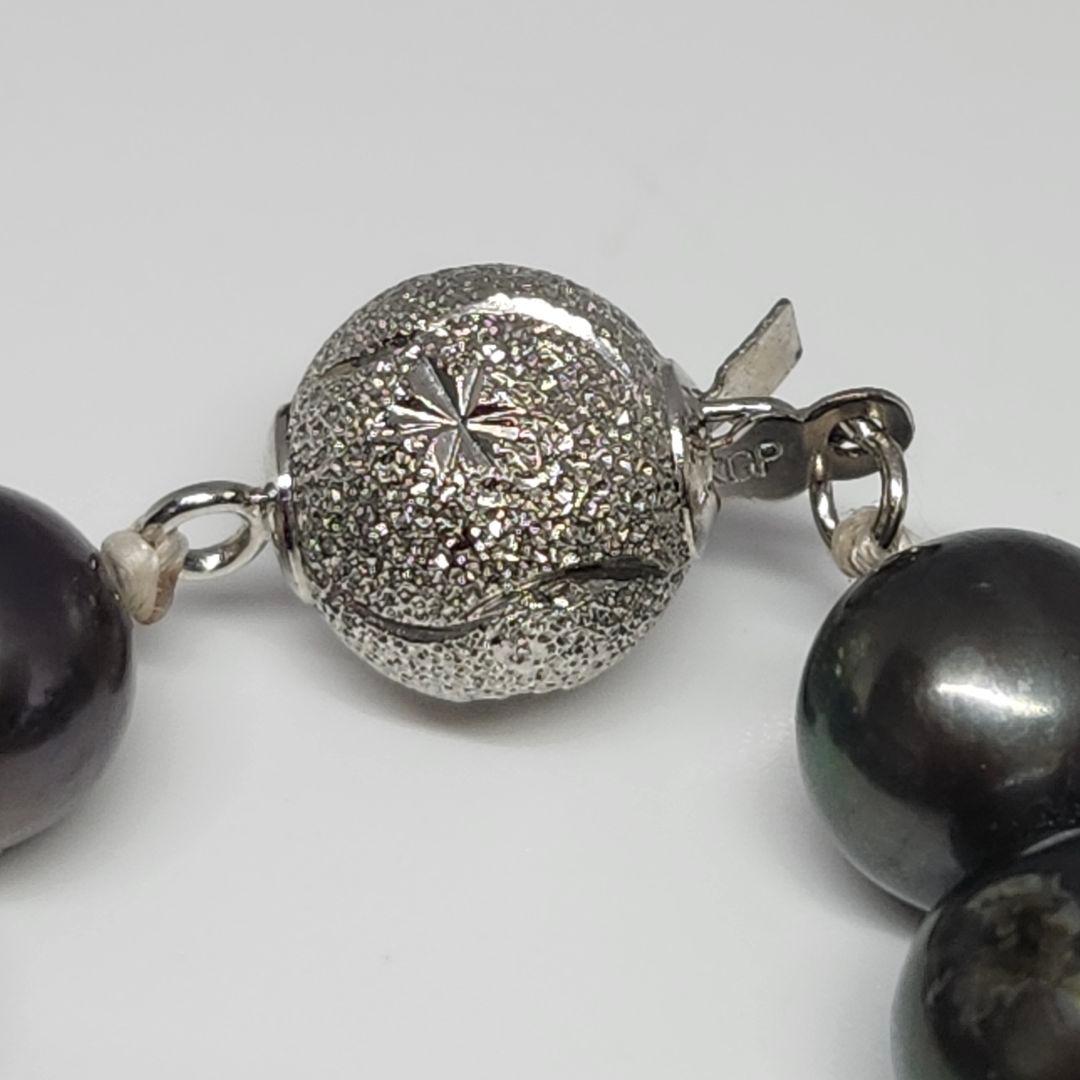 高級 美品 真珠 黒蝶真珠 タヒチ産 ブレスレット ブラック レディース