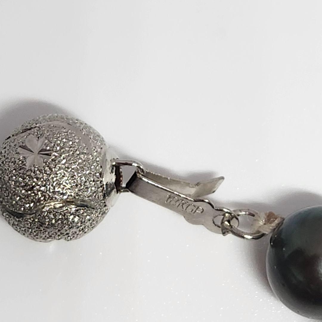 高級 美品 真珠 黒蝶真珠 タヒチ産 ブレスレット ブラック レディース