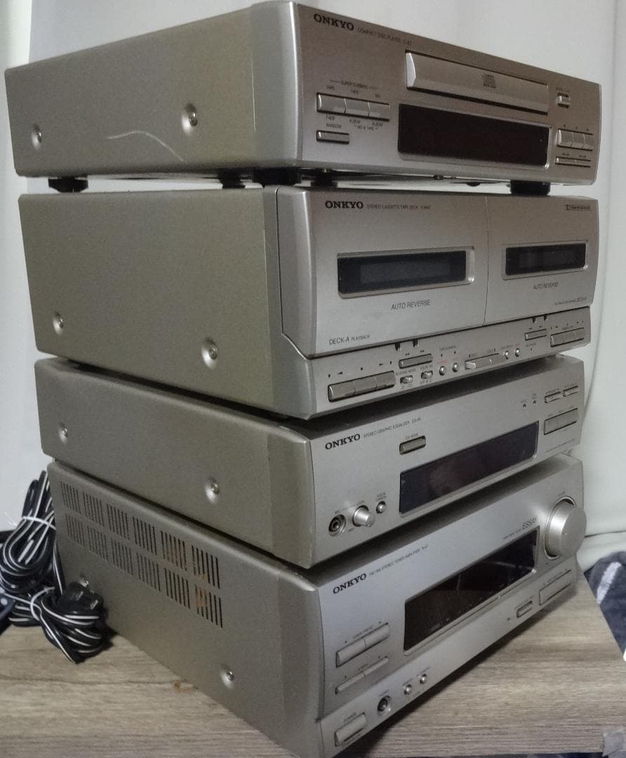 整備済 完動品 ONKYO コンポ ESSAY A7 CD Wカセット リモコン