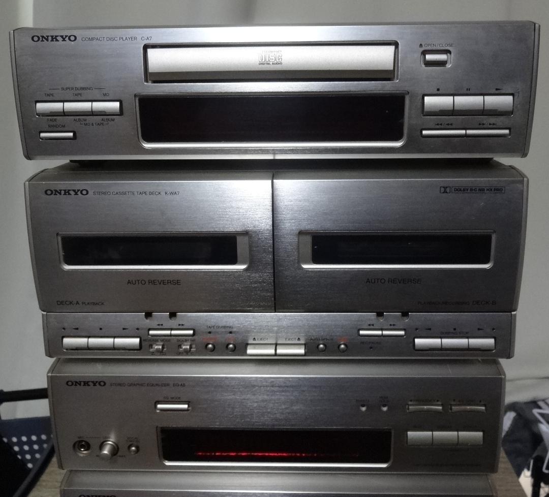 整備済 完動品 ONKYO コンポ ESSAY A7 CD Wカセット リモコン