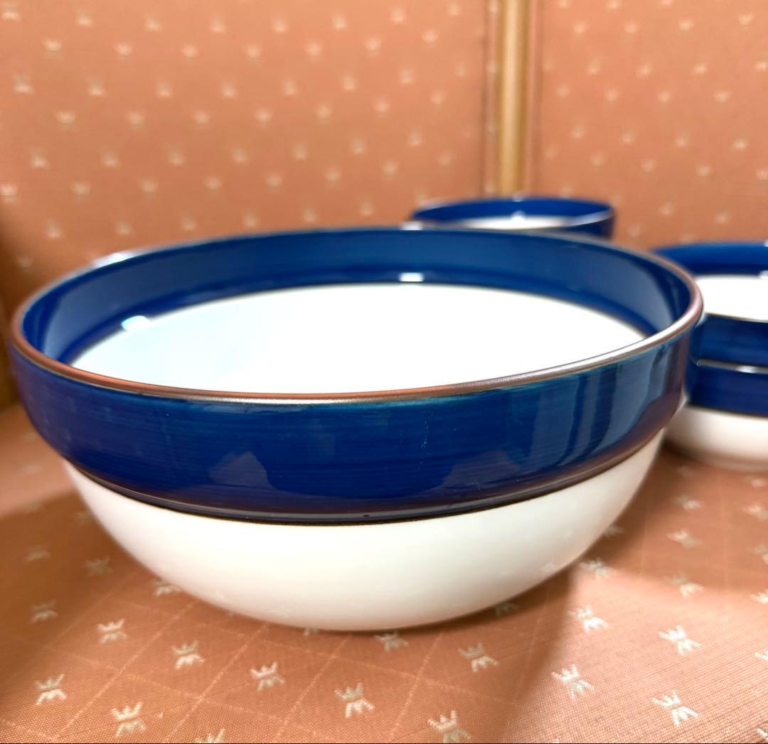 未使用】日本製 波佐見焼 白山陶器 マルティブルー ボウル＆皿12個