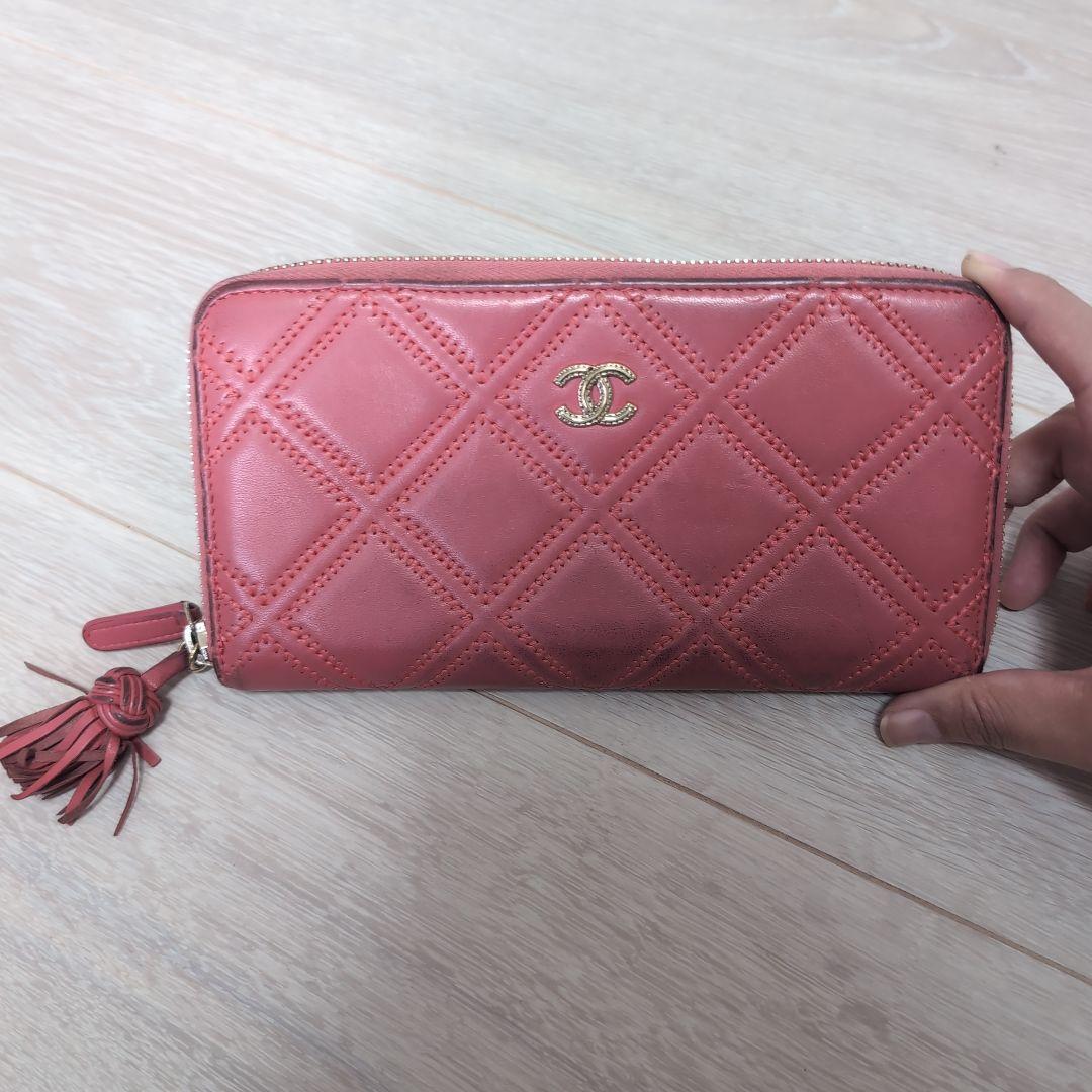 CHANEL ピンク キルティング 長財布の通販はau PAY マーケット - 輸入