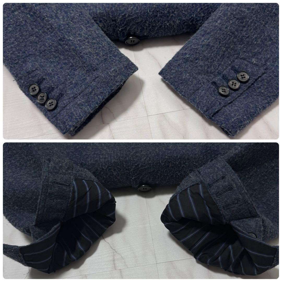 TAAKK メルトンチェスターコート ピリング加工 青 グレー 紺 ウール M