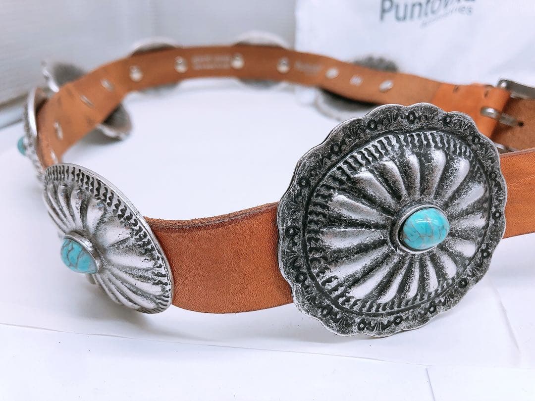 と*ろ様 Puntovita プントヴィータ 80 レザー コンチョベルト 長さ