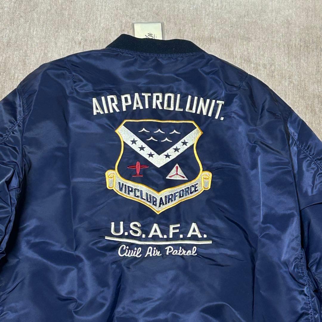 未使用　タグ付き　karaku VIP CLUB フライトジャケット　XL 紺