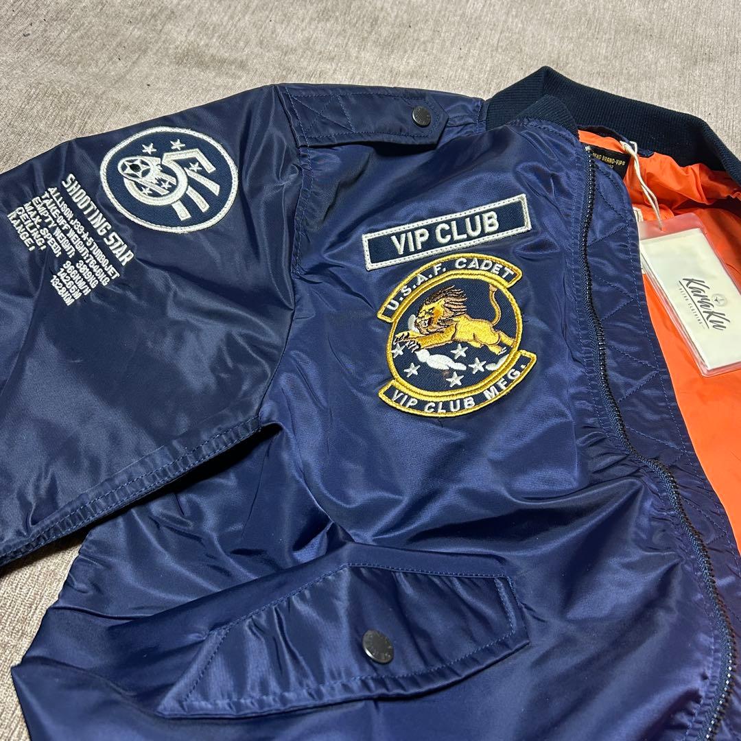 未使用　タグ付き　karaku VIP CLUB フライトジャケット　XL 紺