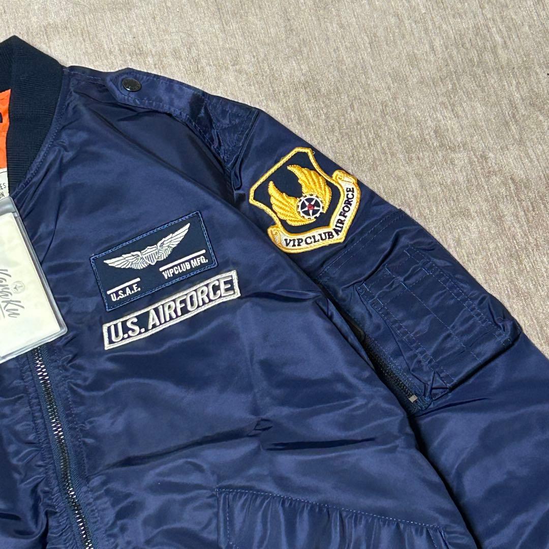 未使用　タグ付き　karaku VIP CLUB フライトジャケット　XL 紺