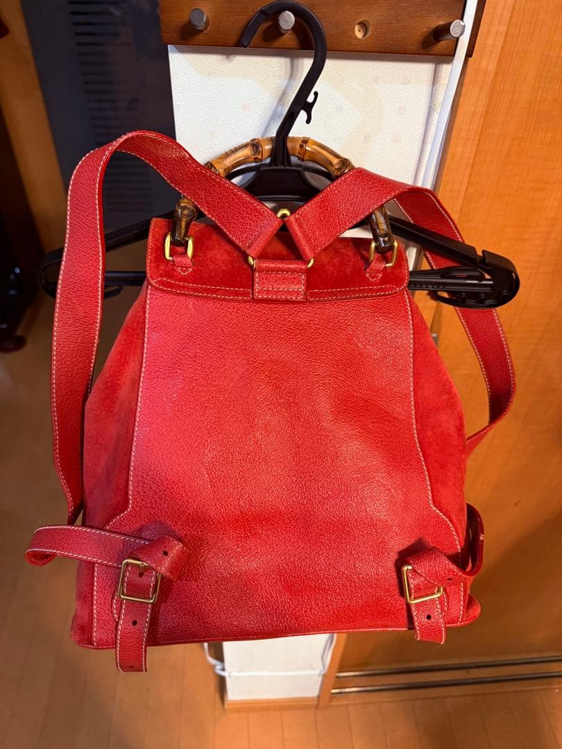 GUCCI レッド スエード バックパック 未使用