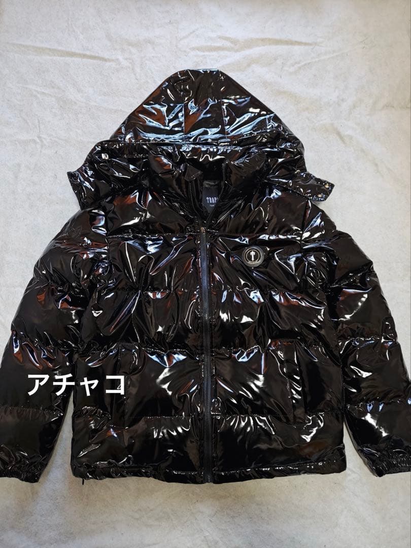 TRAPSTAR 光沢ダウンジャケット ブラック L 最 安値 価格