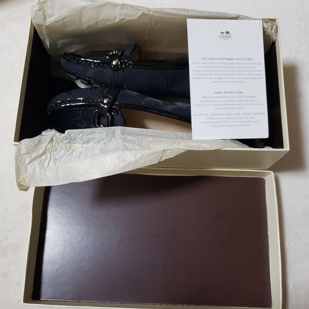 COACH ローファー フラットシューズ　シグネチャー　23 6B ゴールド