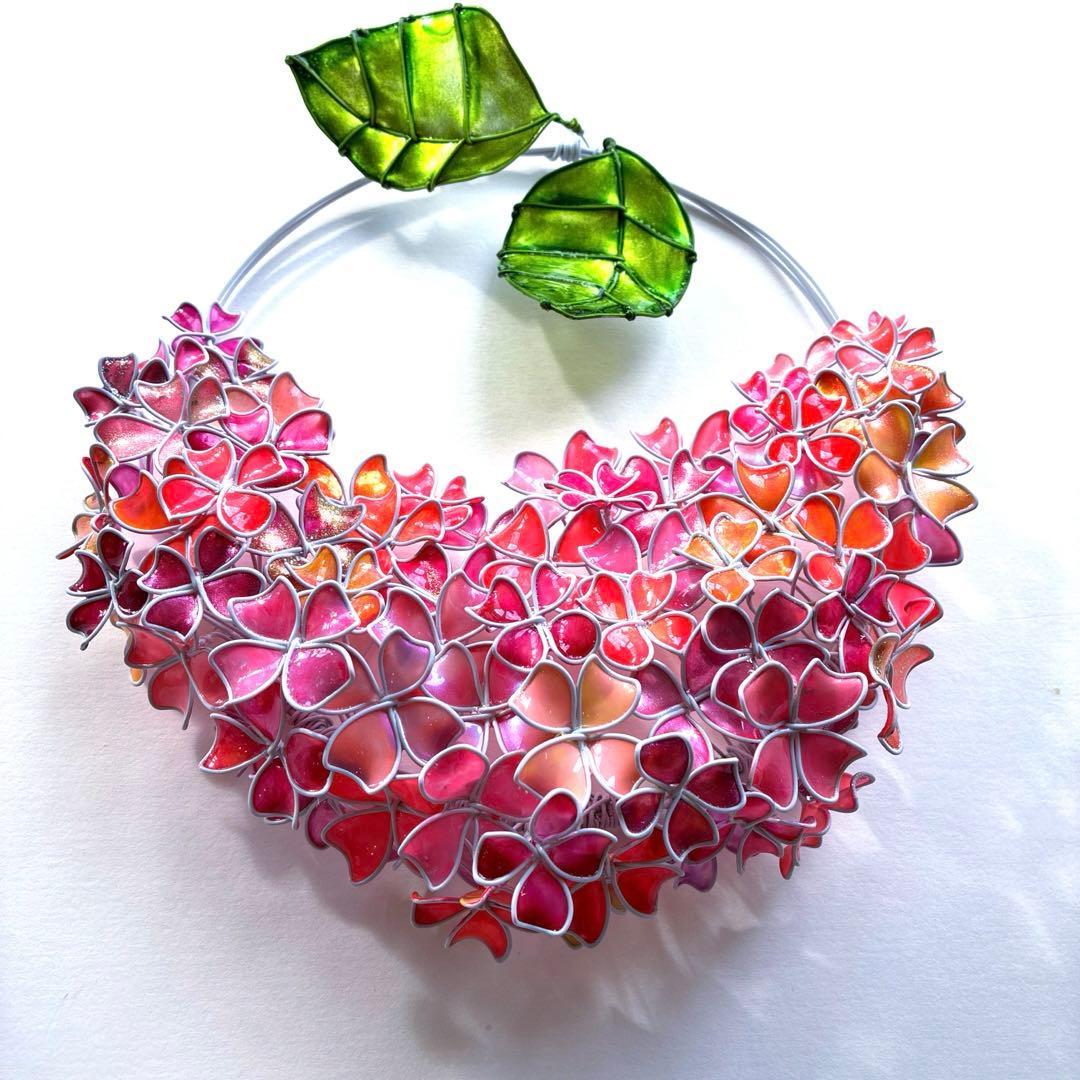 一点物 パーティーピンク 紫陽花ハーフリース ワイヤークラフト