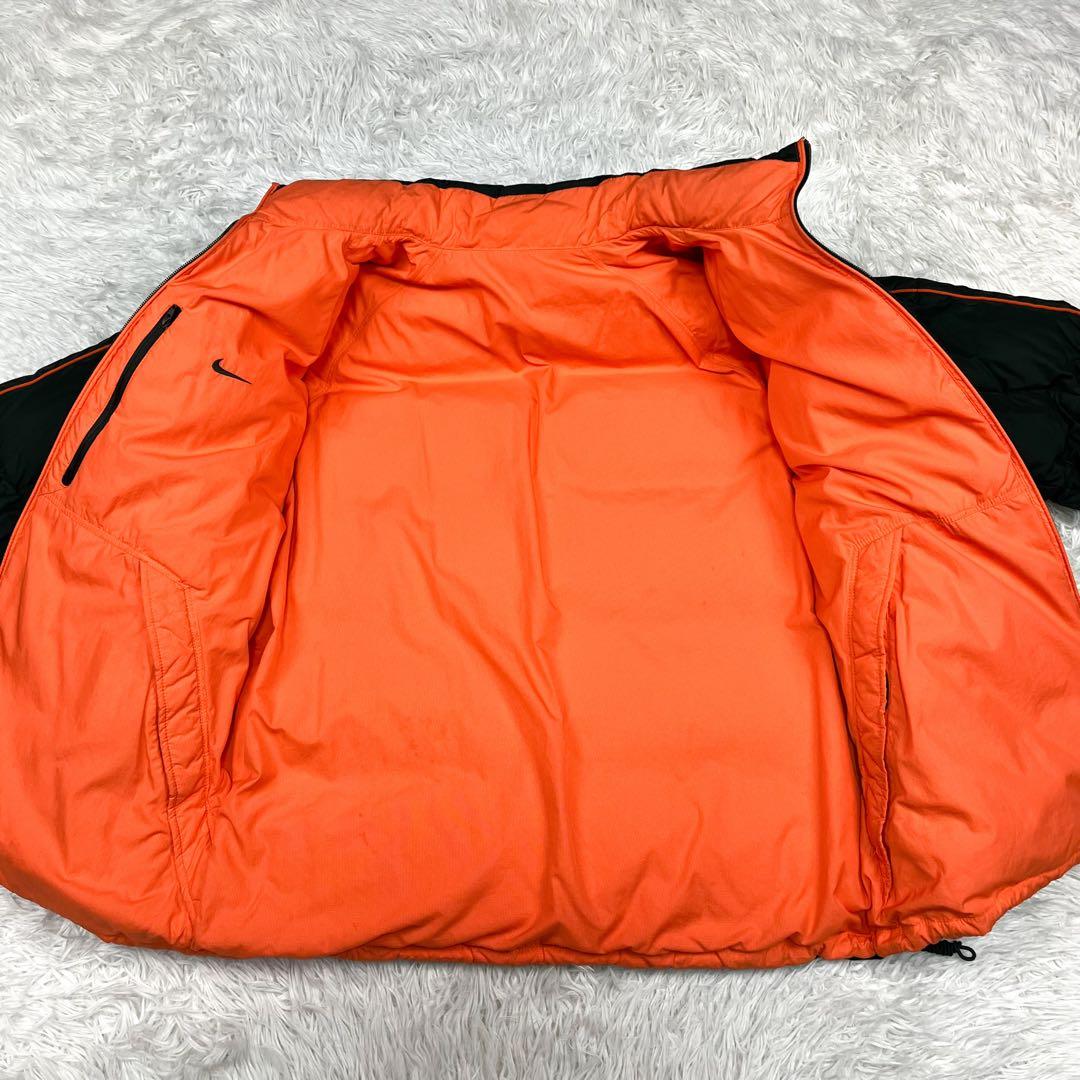 希少 00s ナイキ リバーシブルダウンジャケット 胸元ワンポイントロゴ刺繍