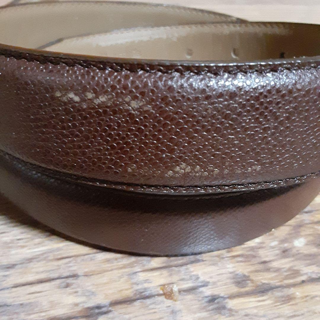 HERMES ブラウンレザー ベルト H型バックル